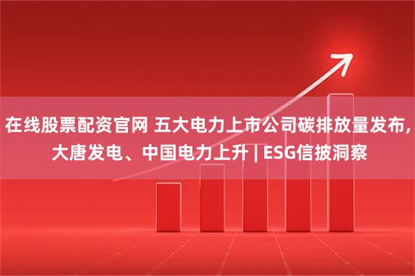 在线股票配资官网 五大电力上市公司碳排放量发布, 大唐发电、中国电力上升 | ESG信披洞察